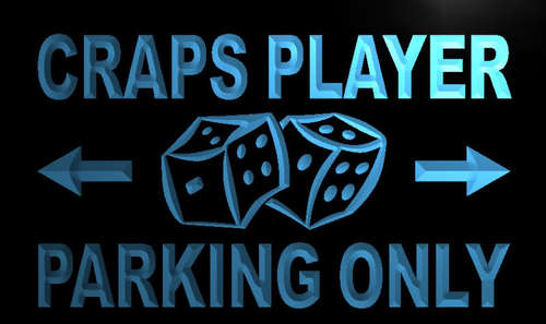 Craps Player Parking Only Neon Light Sign